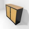 Armoire basse 120x100cm bi color marron