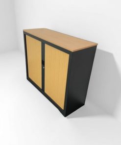 Armoire basse 120x100cm bi color marron
