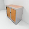 Armoire basse bi-color Strafor avec clé 80x73cm