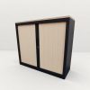 Armoire basse bi-color à rideaux 120x100cm