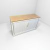 Armoire basse blanche 120x74cm Magencia top bois