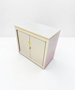 Armoire basse blanche Arfeo finition chêne 80x74cm