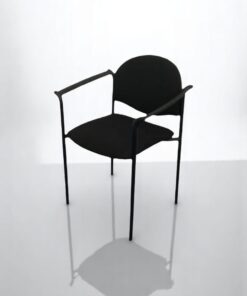 Chaise visiteur avec accoudoirs empilable tissus