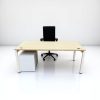 Bureau droit blanc finition chêne 180x80cm
