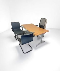 Bureau droit 160x80cm piètement I Strafor