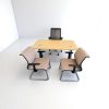 Bureau droit Columbia chêne pietement I 140x80cm