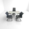 Bureau droit 160x80cm blanc avec passe câble Eurosit