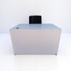 Bureau droit blanc 120x80cm avec rangement matériel informatique