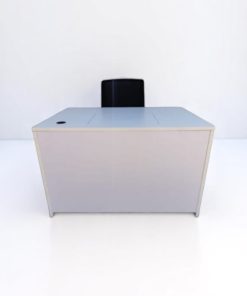 Bureau droit blanc 120x80cm avec rangement matériel informatique