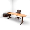Bureau droit bois brut arrondit 200cm