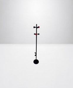 Porte manteau noir finition rouge 6 patères Genius