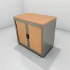 Armoire basse Steelcase bi-color finition bois