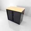Armoire basse Vinco 80x74cm finition chêne