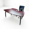 Bureau angle Wengé avec retour mobile 180cm