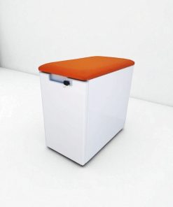 CAISSON AVEC COUSSIN D'ASSISE ORANGE