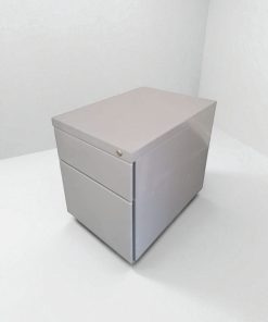 Caisson 2 Tiroirs gris rangement dossiers suspendu avec clé