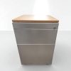 Caisson 3 tiroirs métalliques rangement stylo gris métallisé