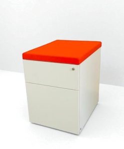 Caisson à roulette Magencia blanc avec top tissus orange