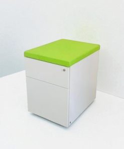 Caisson à roulette Magencia blanc avec top tissus vert