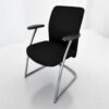 Chaise visiteur accueil Joyten inox noir