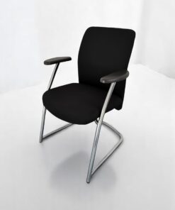 Chaise visiteur accueil Joyten inox noir