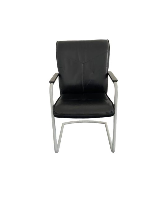 Fauteuil cuir visiteur luge avec accoudoir – Image 2