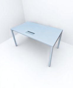 Bureau blanc Haworth 140x80cm passe câble promo