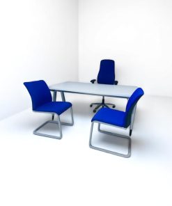 Bureau blanc Steelcase 160x80cm