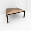 Bureau de direction Macé gamme Patio bois massif & cuir 160x160cm