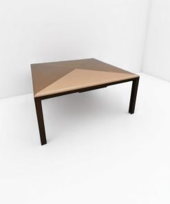 Bureau de direction Macé gamme Patio bois massif & cuir 160x160cm