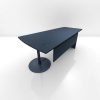 Bureau de direction en cuir avec voile 180cm