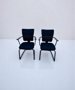 Lot 2 chaises visiteur steelcase lets'b tissu noir promo