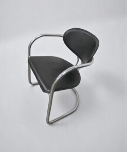 Lot 3 Chaise Effezeta Italy en cuir visiteur