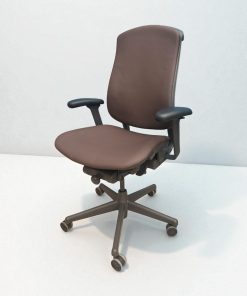 Fauteuil de direction Herman Miller Celle cuir marron