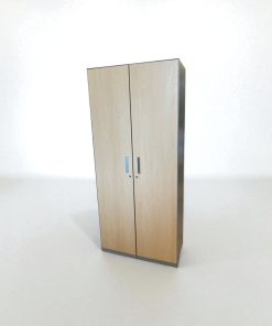 Armoire de bureau métal bois portes battantes