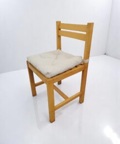 Chaise vintage en hêtre avec coussin