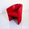 Fauteuil Podium sur patins en cuir rouge
