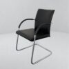 Fauteuil cuir visiteur luge avec accoudoir