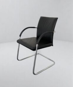 Fauteuil cuir visiteur luge avec accoudoir