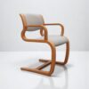 Fauteuil en bois hêtre vintage Magnus Olesen gris