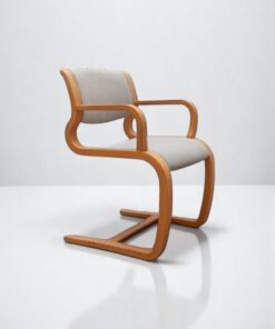 Fauteuil en bois hêtre vintage Magnus Olesen gris