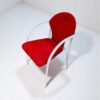 Chaise visiteur Italy avec accoudoir rouge