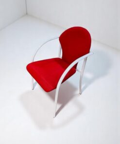 Chaise visiteur Italy avec accoudoir rouge