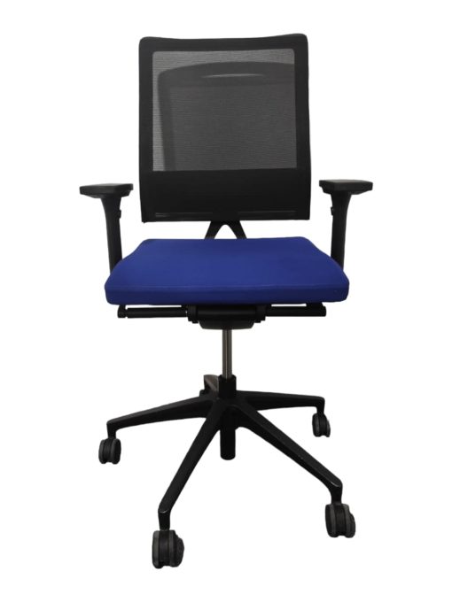 Chaise à roulette SEDUS OPEN MIND bleu soutien lombaire – Image 2