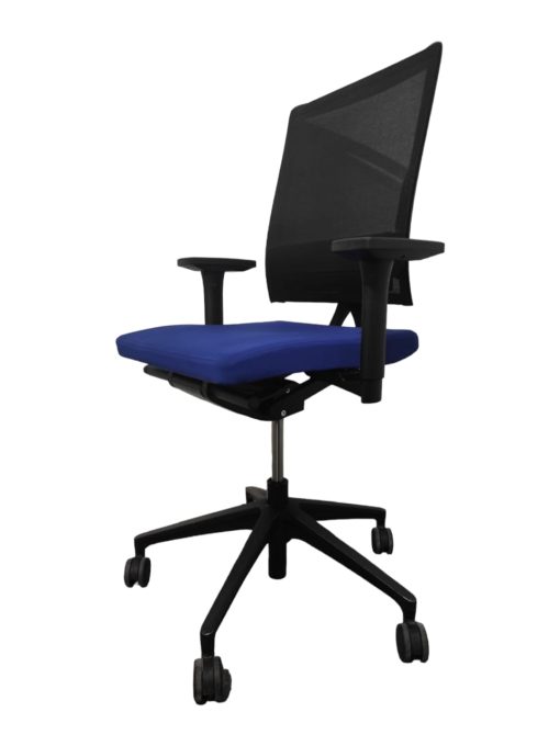 Chaise à roulette SEDUS OPEN MIND bleu soutien lombaire – Image 4