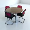 Table ronde sur pieds Haworth 120cm 4 personnes