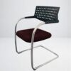 Fauteuil Vitra vis à vis luge visiteur inox marron