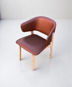 Fauteuil Wolfgang design Luca Nichetto en Chêne finition cuir