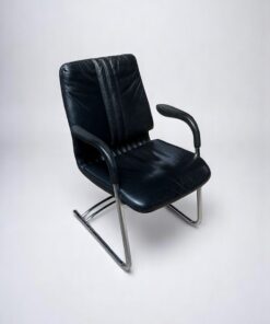 Fauteuil simili cuir chromé luge promo