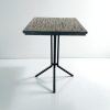 Table de bar carrée 75x75cm en bois et métal H107cm